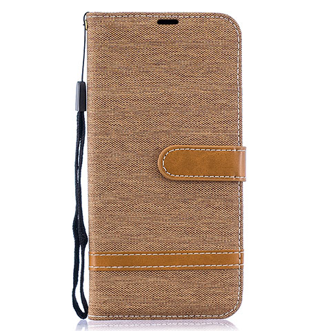 Funda de Cuero Cartera con Soporte Carcasa B16F para Samsung Galaxy A50S Oro