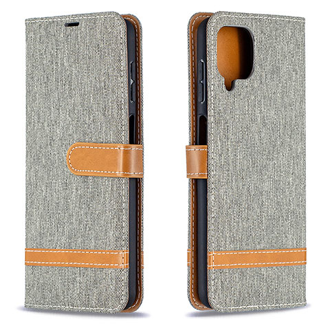 Funda de Cuero Cartera con Soporte Carcasa B16F para Samsung Galaxy M12 Gris