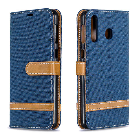 Funda de Cuero Cartera con Soporte Carcasa B16F para Samsung Galaxy M30 Azul Real