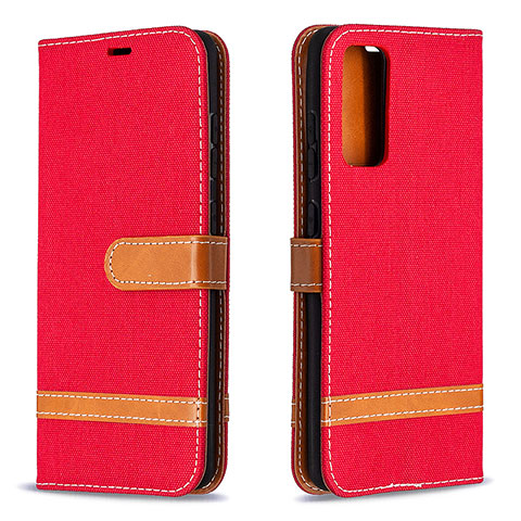 Funda de Cuero Cartera con Soporte Carcasa B16F para Samsung Galaxy S20 Lite 5G Rojo