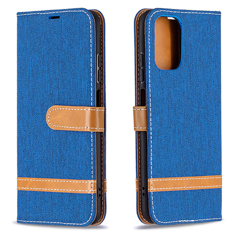 Funda de Cuero Cartera con Soporte Carcasa B16F para Xiaomi Poco M5S Azul