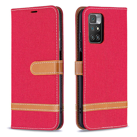 Funda de Cuero Cartera con Soporte Carcasa B16F para Xiaomi Redmi Note 11 4G (2021) Rojo