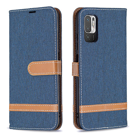 Funda de Cuero Cartera con Soporte Carcasa B16F para Xiaomi Redmi Note 11 SE 5G Azul Real