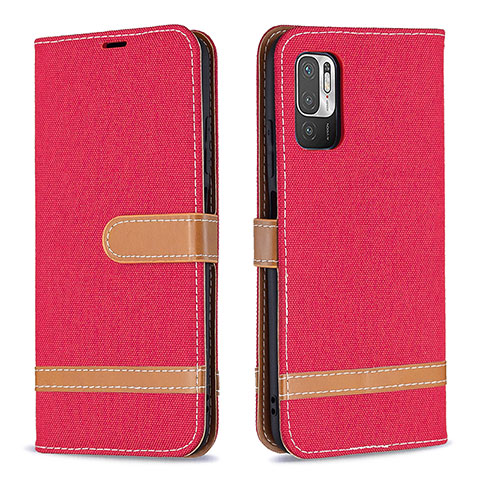 Funda de Cuero Cartera con Soporte Carcasa B16F para Xiaomi Redmi Note 11 SE 5G Rojo