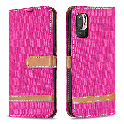 Funda de Cuero Cartera con Soporte Carcasa B16F para Xiaomi Redmi Note 11 SE 5G Rosa Roja