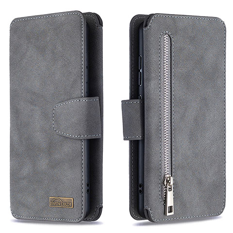 Funda de Cuero Cartera con Soporte Carcasa B18F para Samsung Galaxy M40S Gris