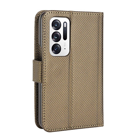 Funda de Cuero Cartera con Soporte Carcasa BY1 para Oppo Find N 5G Marron