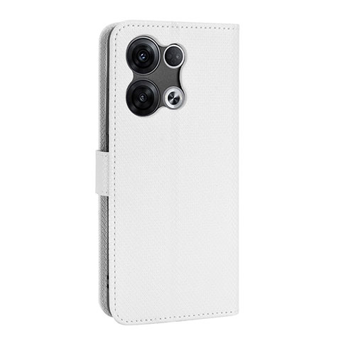 Funda de Cuero Cartera con Soporte Carcasa BY1 para Oppo Reno8 5G Blanco