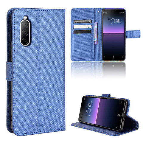 Funda de Cuero Cartera con Soporte Carcasa BY1 para Sony Xperia 10 II Azul