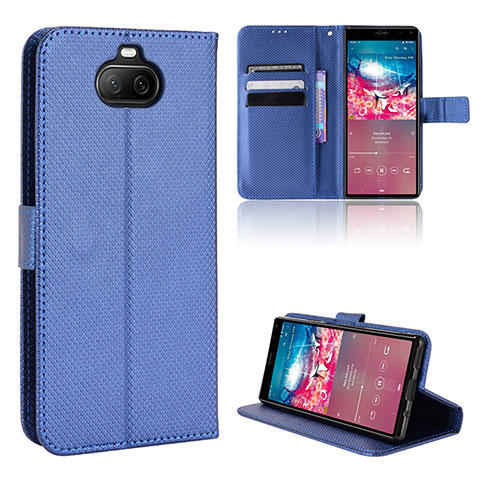 Funda de Cuero Cartera con Soporte Carcasa BY1 para Sony Xperia 8 Azul