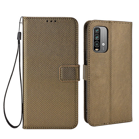 Funda de Cuero Cartera con Soporte Carcasa BY1 para Xiaomi Redmi 9T 4G Marron