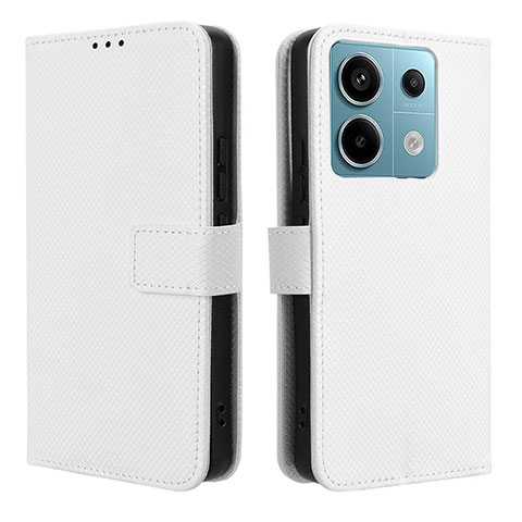 Funda de Cuero Cartera con Soporte Carcasa BY1 para Xiaomi Redmi Note 13 Pro 5G Blanco