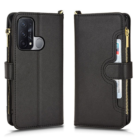 Funda de Cuero Cartera con Soporte Carcasa BY2 para Oppo Reno5 A Negro