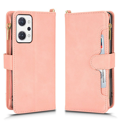 Funda de Cuero Cartera con Soporte Carcasa BY2 para Oppo Reno7 A Oro Rosa