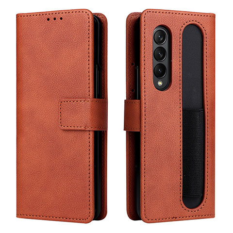 Funda de Cuero Cartera con Soporte Carcasa BY2 para Samsung Galaxy Z Fold4 5G Marron