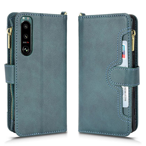 Funda de Cuero Cartera con Soporte Carcasa BY2 para Sony Xperia 5 III Verde