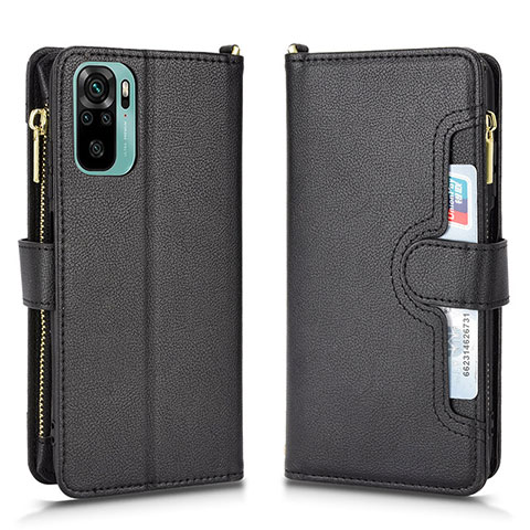 Funda de Cuero Cartera con Soporte Carcasa BY2 para Xiaomi Redmi Note 10S 4G Negro