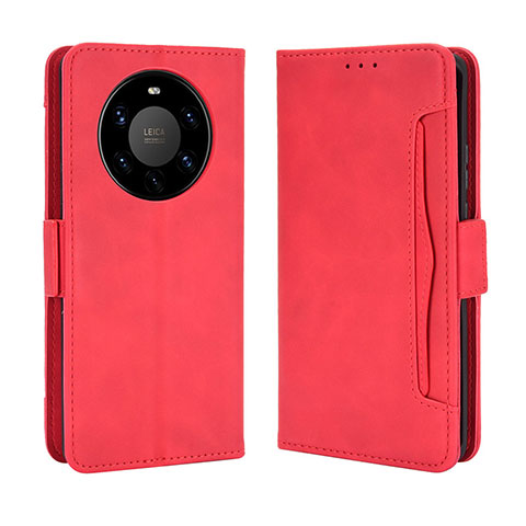 Funda de Cuero Cartera con Soporte Carcasa BY3 para Huawei Mate 40 Pro+ Plus Rojo