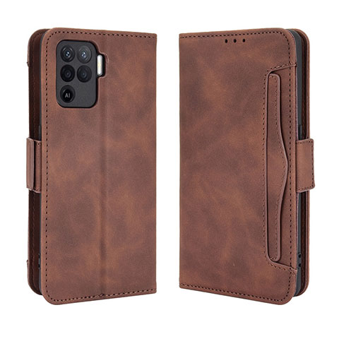 Funda de Cuero Cartera con Soporte Carcasa BY3 para Oppo A94 4G Marron