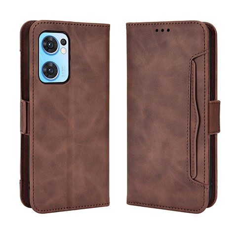 Funda de Cuero Cartera con Soporte Carcasa BY3 para Oppo Find X5 Lite 5G Marron