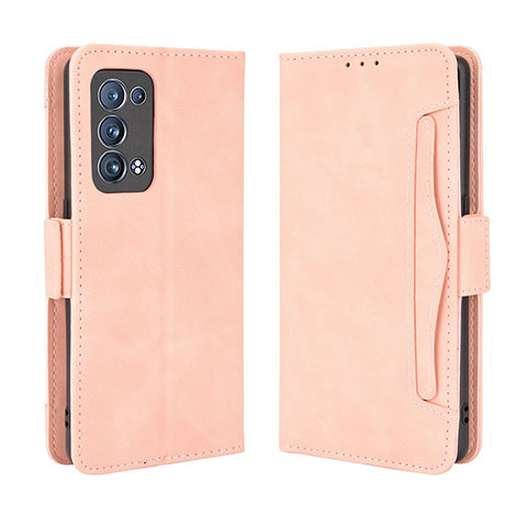 Funda de Cuero Cartera con Soporte Carcasa BY3 para Oppo Reno6 Pro 5G Rosa