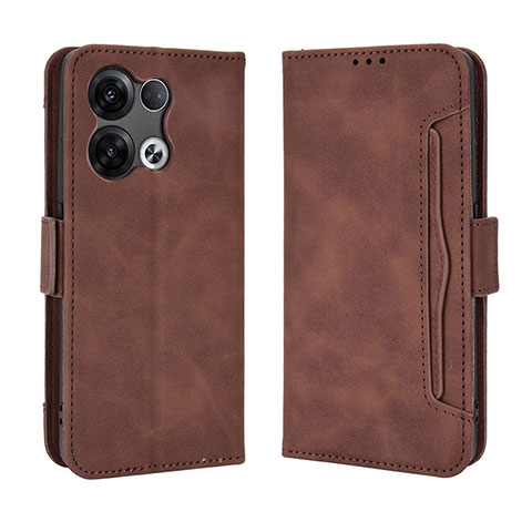 Funda de Cuero Cartera con Soporte Carcasa BY3 para Oppo Reno8 5G Marron