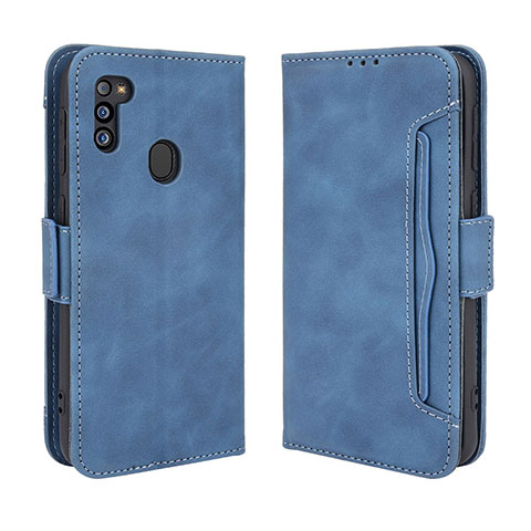 Funda de Cuero Cartera con Soporte Carcasa BY3 para Samsung Galaxy M21 (2021) Azul