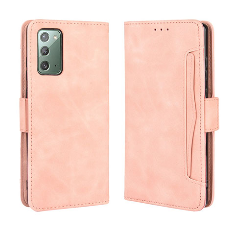 Funda de Cuero Cartera con Soporte Carcasa BY3 para Samsung Galaxy Note 20 5G Rosa