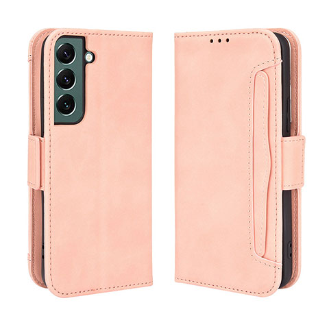 Funda de Cuero Cartera con Soporte Carcasa BY3 para Samsung Galaxy S22 5G Rosa