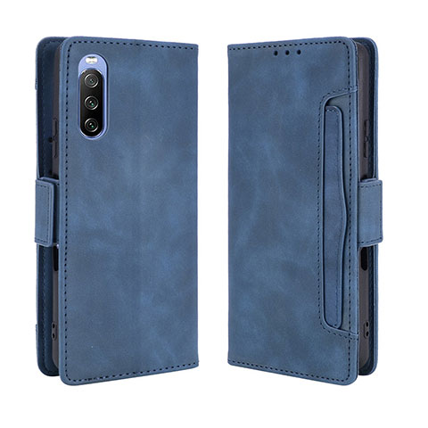 Funda de Cuero Cartera con Soporte Carcasa BY3 para Sony Xperia 10 III Azul