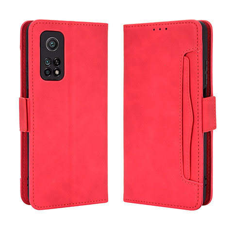 Funda de Cuero Cartera con Soporte Carcasa BY3 para Xiaomi Mi 10T Pro 5G Rojo