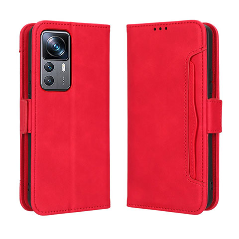 Funda de Cuero Cartera con Soporte Carcasa BY3 para Xiaomi Mi 12T Pro 5G Rojo