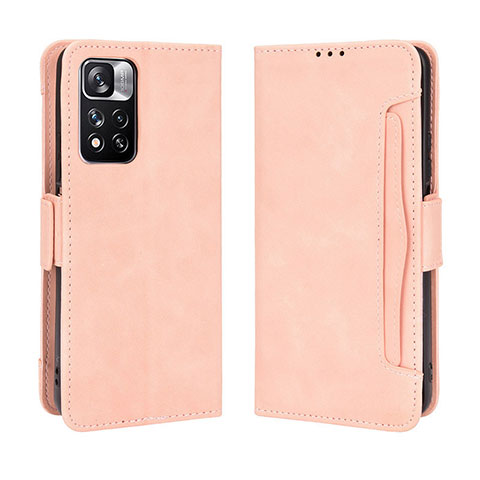 Funda de Cuero Cartera con Soporte Carcasa BY3 para Xiaomi Poco X4 NFC Rosa