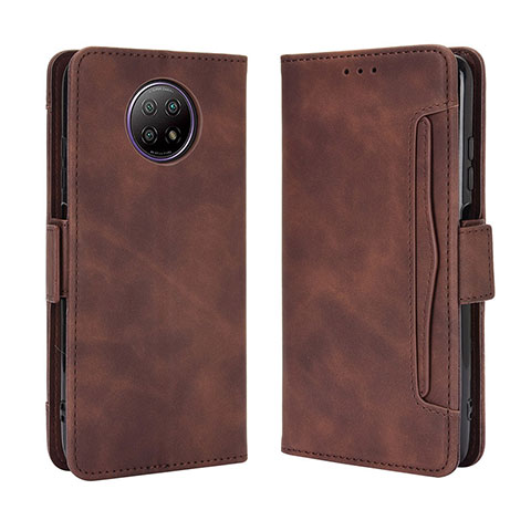 Funda de Cuero Cartera con Soporte Carcasa BY3 para Xiaomi Redmi Note 9T 5G Marron