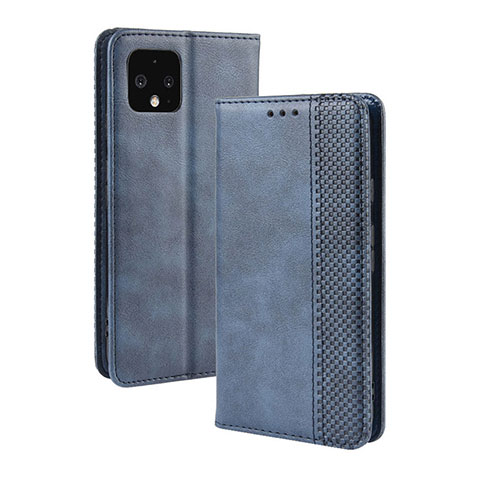 Funda de Cuero Cartera con Soporte Carcasa BY4 para Google Pixel 4 Azul