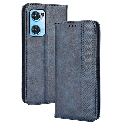 Funda de Cuero Cartera con Soporte Carcasa BY4 para Oppo Reno7 5G Azul