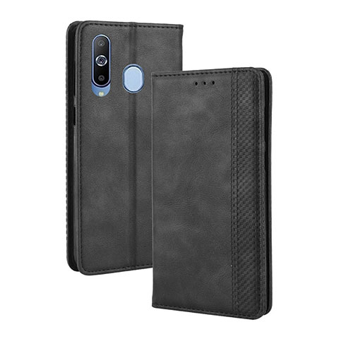 Funda de Cuero Cartera con Soporte Carcasa BY4 para Samsung Galaxy M40 Negro