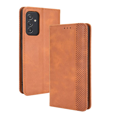 Funda de Cuero Cartera con Soporte Carcasa BY4 para Samsung Galaxy Quantum2 5G Marron