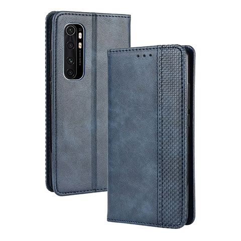 Funda de Cuero Cartera con Soporte Carcasa BY4 para Xiaomi Mi Note 10 Lite Azul