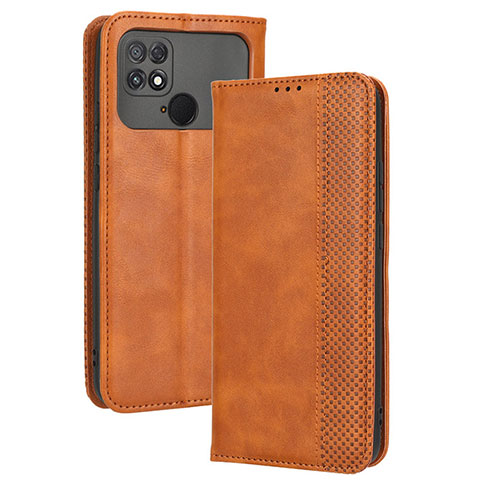 Funda de Cuero Cartera con Soporte Carcasa BY4 para Xiaomi Poco C40 Marron