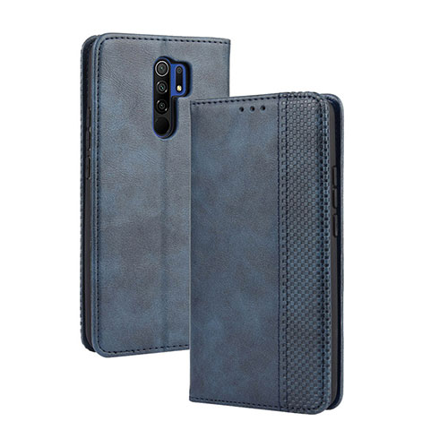 Funda de Cuero Cartera con Soporte Carcasa BY4 para Xiaomi Poco M2 Azul