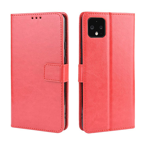 Funda de Cuero Cartera con Soporte Carcasa BY5 para Google Pixel 4 XL Rojo