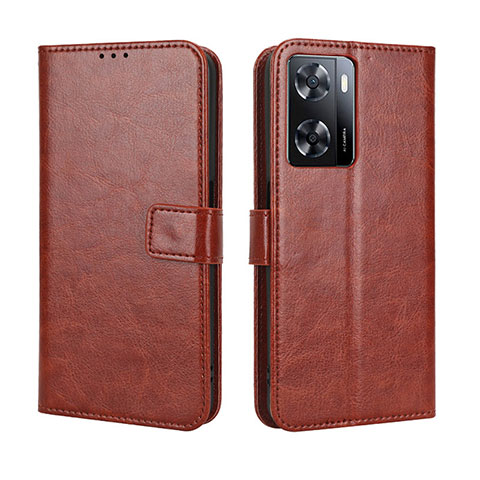 Funda de Cuero Cartera con Soporte Carcasa BY5 para Oppo A57 4G Marron