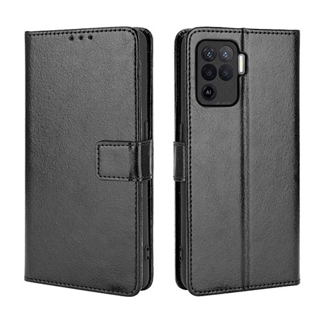 Funda de Cuero Cartera con Soporte Carcasa BY5 para Oppo A94 4G Negro