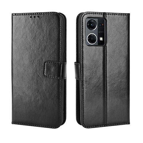 Funda de Cuero Cartera con Soporte Carcasa BY5 para Oppo F21 Pro 4G Negro