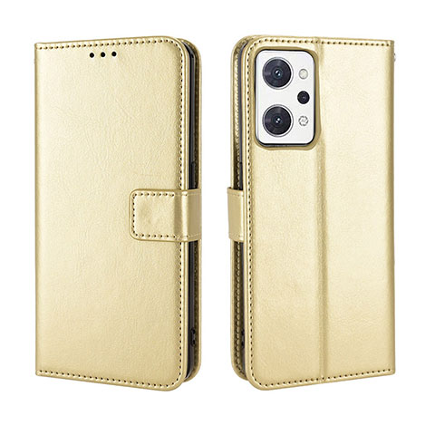 Funda de Cuero Cartera con Soporte Carcasa BY5 para Oppo Reno7 A Oro