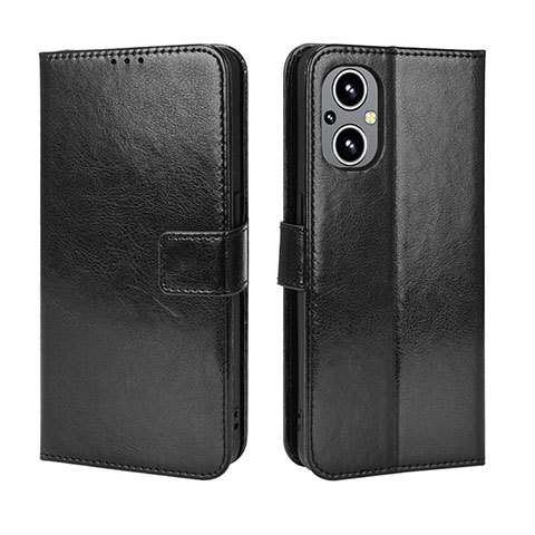 Funda de Cuero Cartera con Soporte Carcasa BY5 para Oppo Reno7 Z 5G Negro