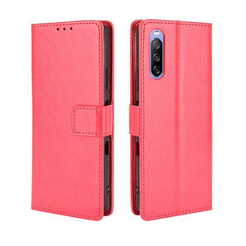 Funda de Cuero Cartera con Soporte Carcasa BY5 para Sony Xperia 10 III Lite Rojo