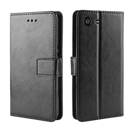 Funda de Cuero Cartera con Soporte Carcasa BY5 para Sony Xperia Ace Negro