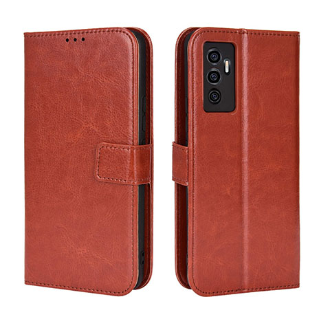 Funda de Cuero Cartera con Soporte Carcasa BY5 para Vivo V23e 5G Marron